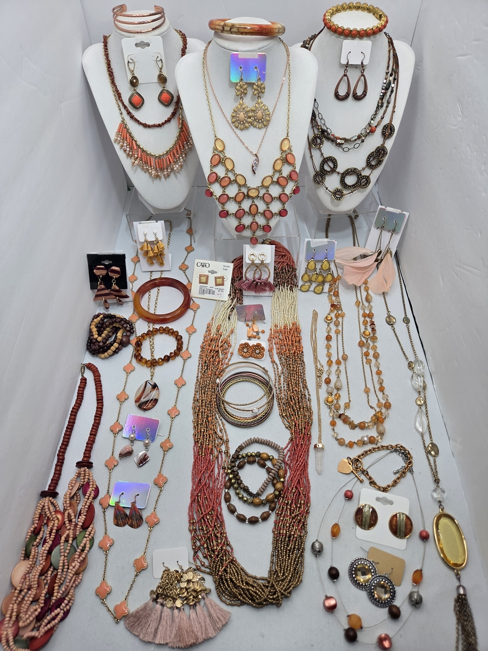 HUGE ​42pc Vintage & Modern Jewelry Lot CHICO'S NAPIER COLDWATER CR Necklace Ear